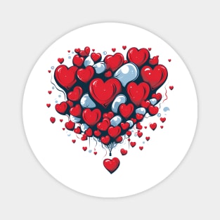 Heart-Shaped Balloon Extravaganza Magnet